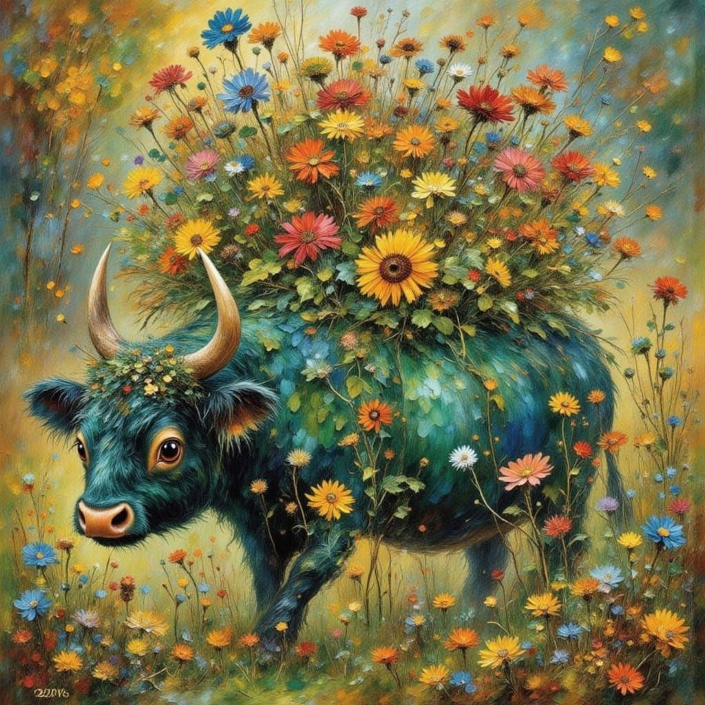 Super Cute Cow in Rough Diamond Style