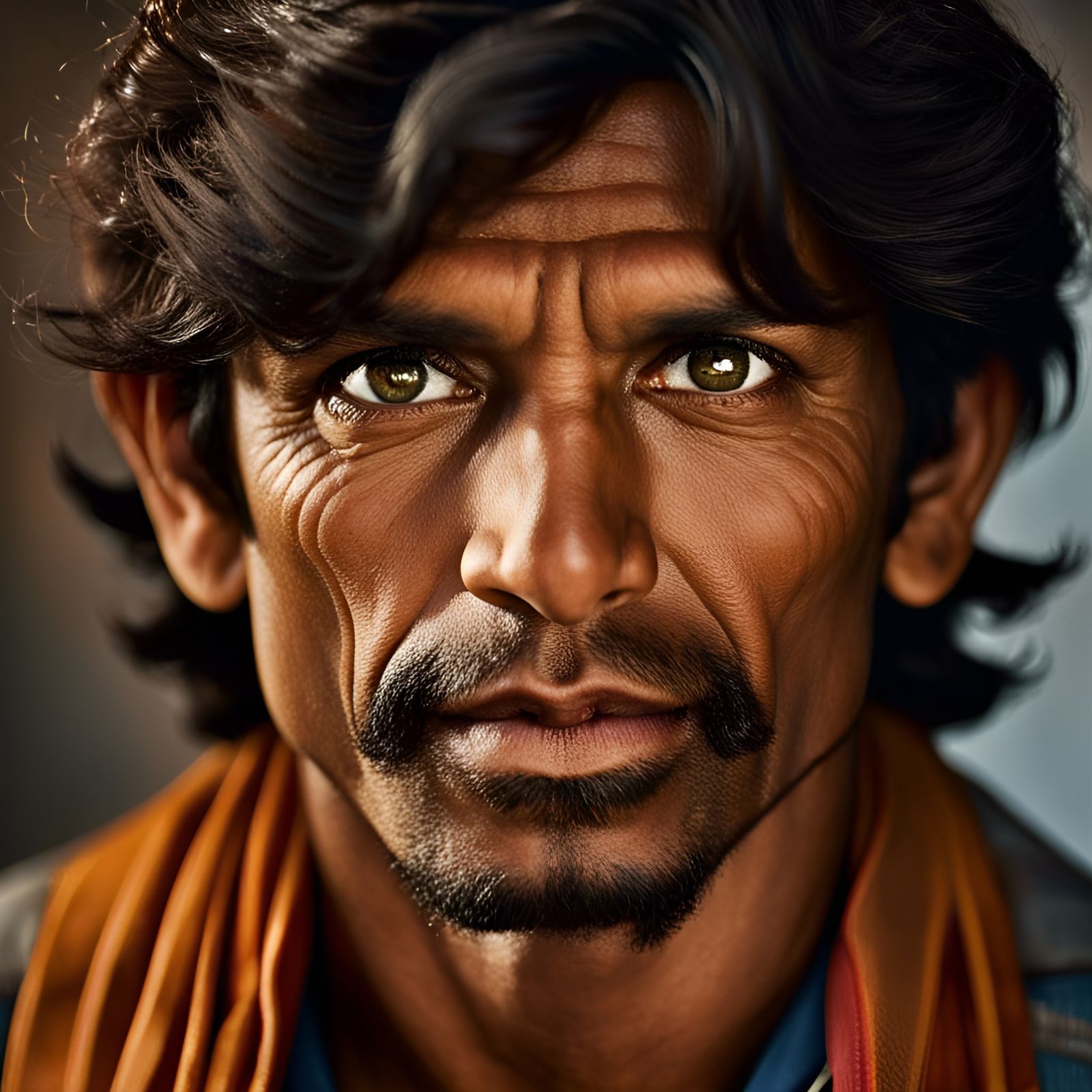 Portrait of Handsome Khan in Professional Style