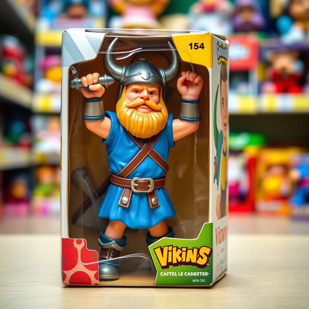 Viking Warrior Toy Strains to Escape Plastic Box