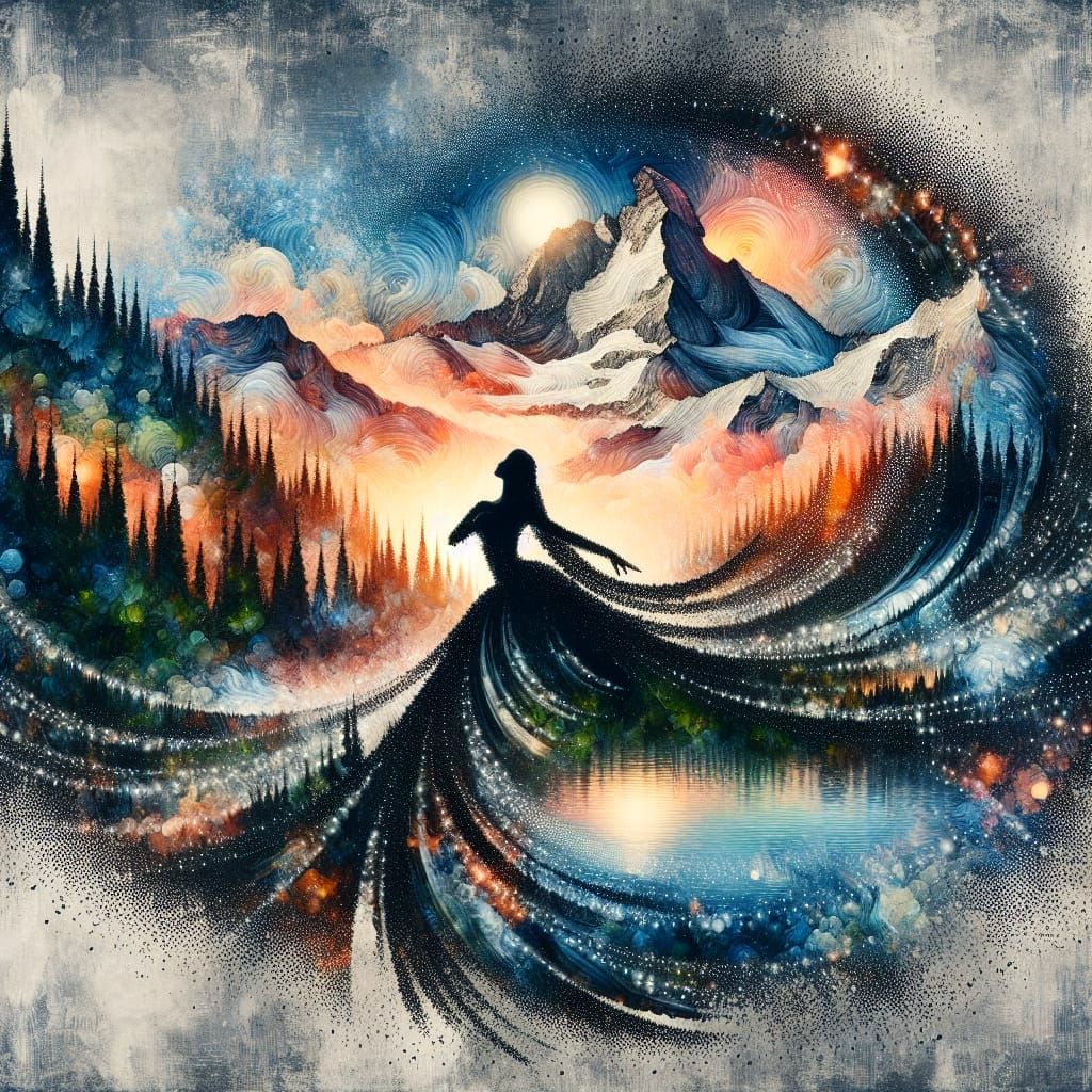Ethereal Dancer in a Surreal Landscape