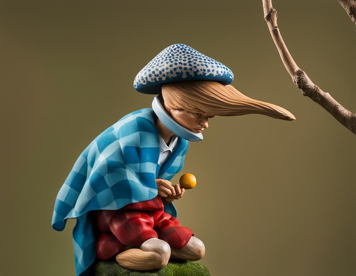 Tintling Mushrooms at Modern Art Museum in Sculpture Style