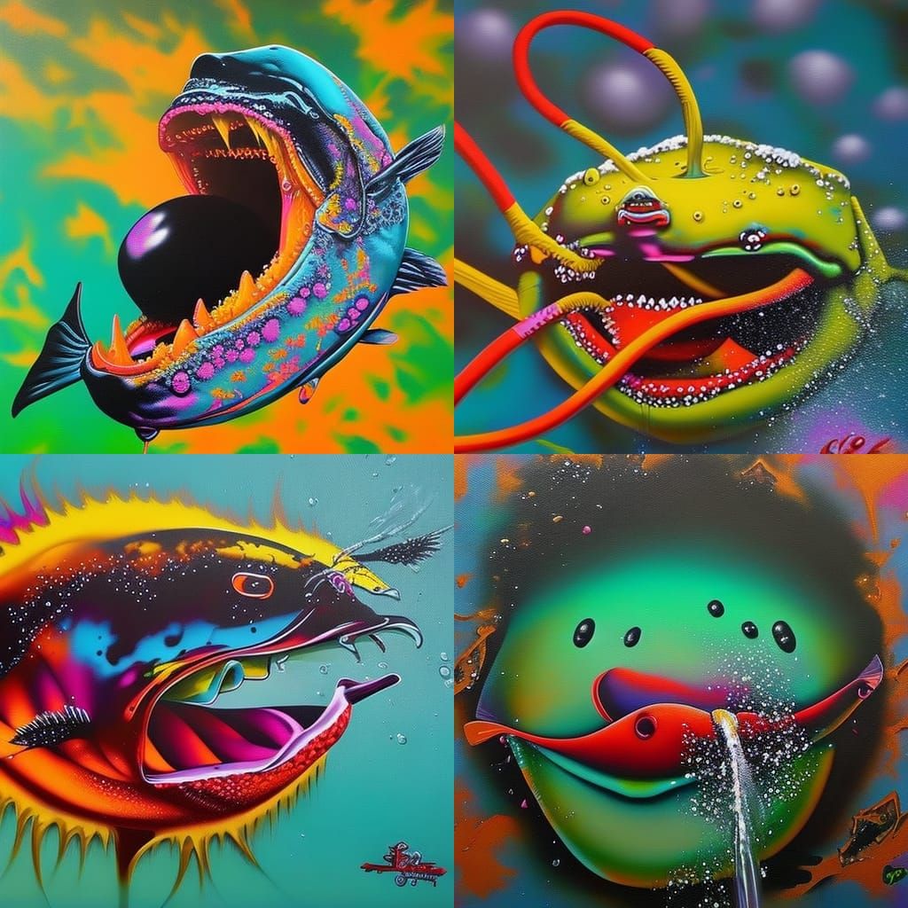 Graffiti Art: Person Bites Wax Tadpole
