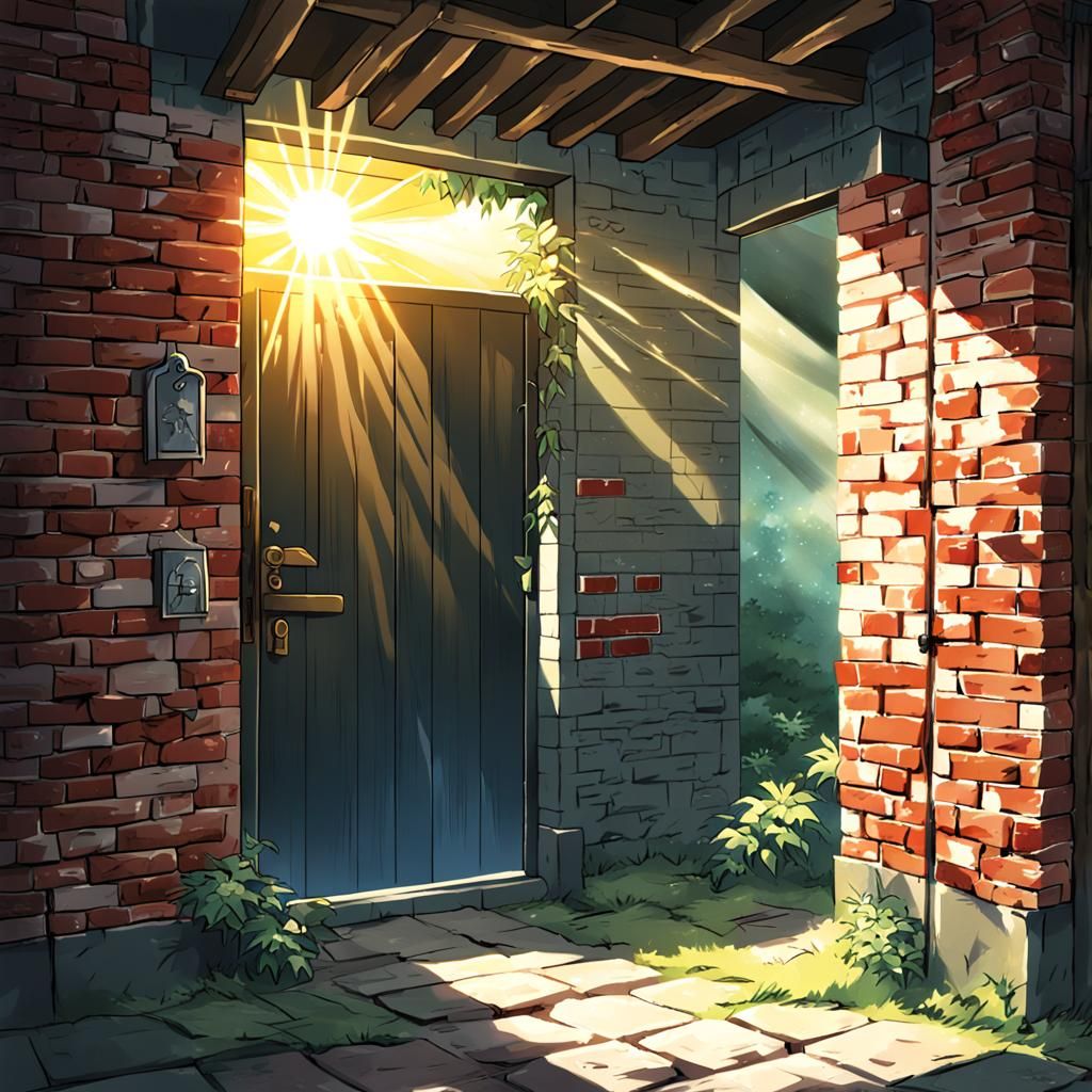 Sad Anime Doorway in Sunlight