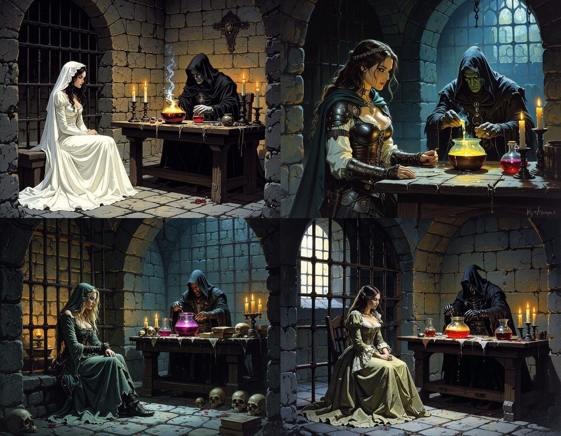 Fair Maiden Imprisoned by Evil Sorcerer