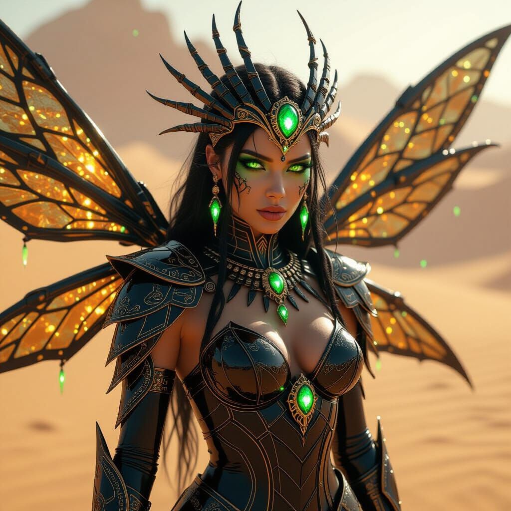 Scorpion Crystal Queen in Hyperrealistic Fantasy Style