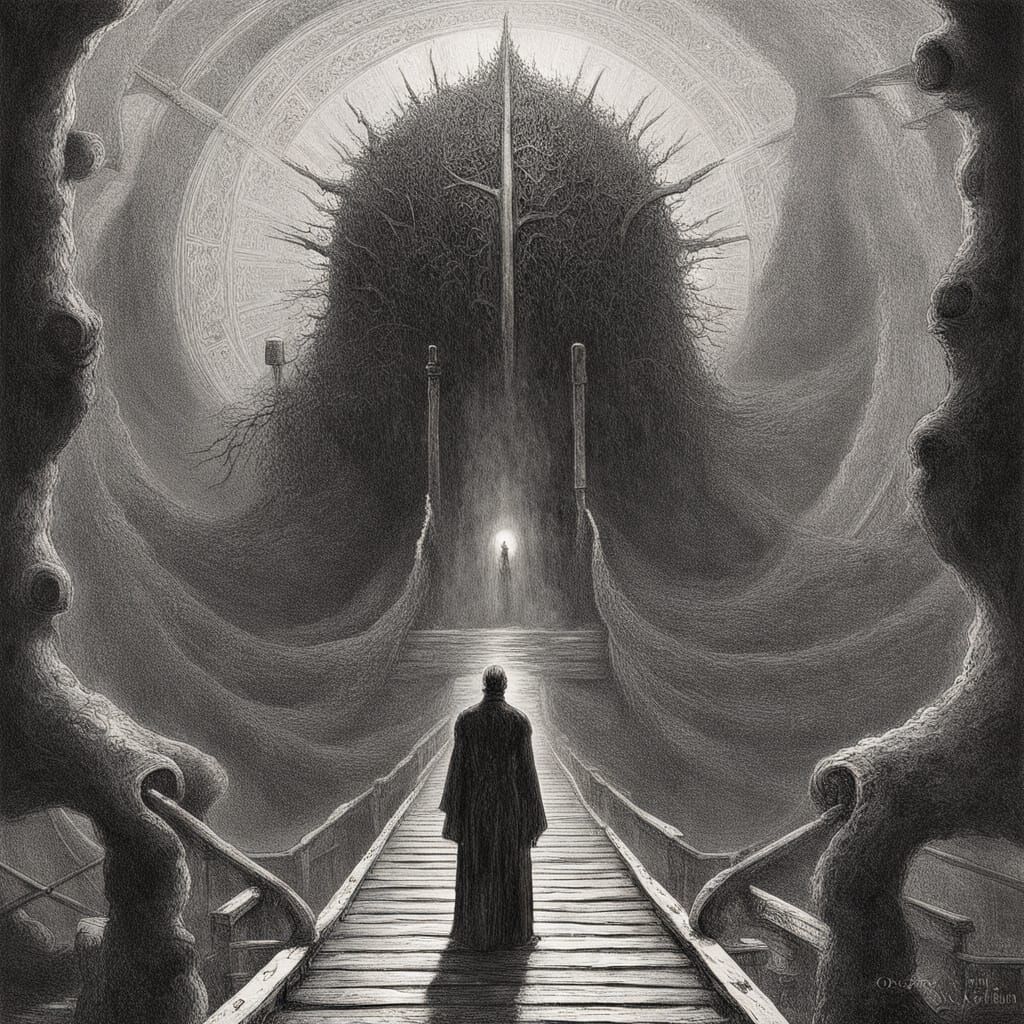 Ominous Path in Expressionist Style