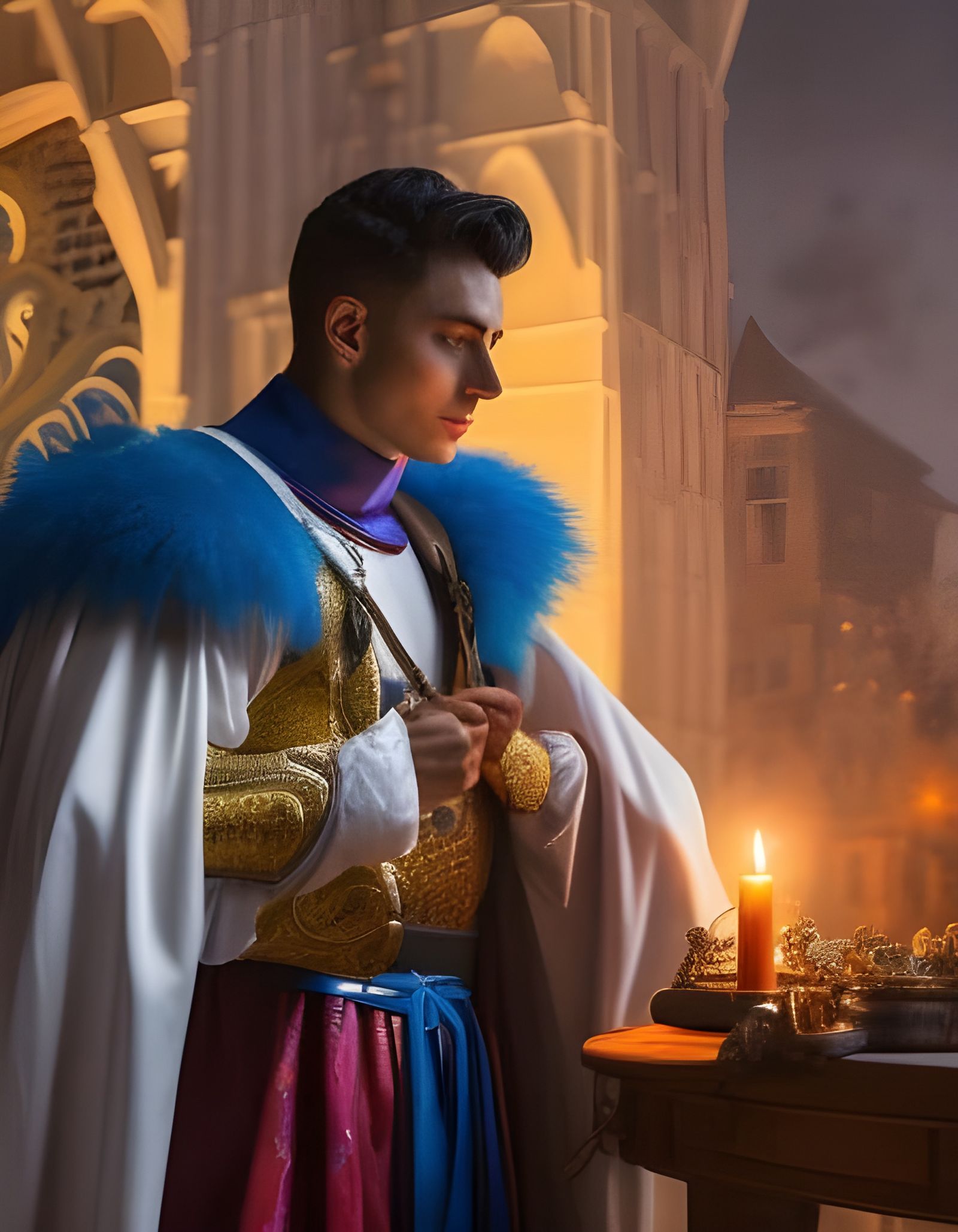 Medieval Carnival Costume Portrait in Warm Colors