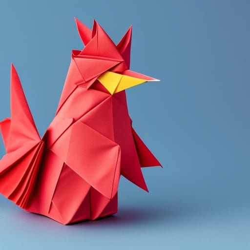 Origami Monster Chicken with Sword