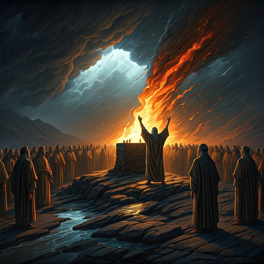 Elijah's Divine Fire on Mount Carmel
