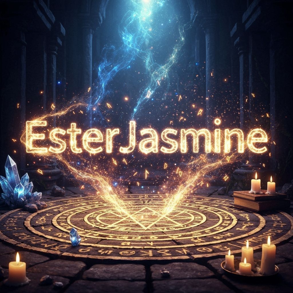 Glowing Name EsterJasmine in Magical Light Fantasy Art