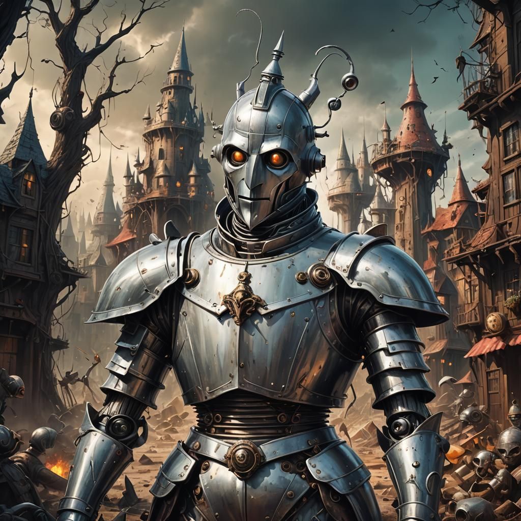 Creepy Tin Man: Detailed 3D Digital Art