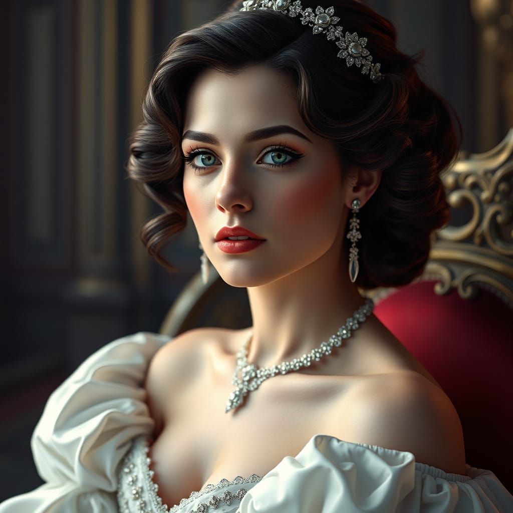 Stunning Opera Gown Portrait in Hyper-Realistic Style