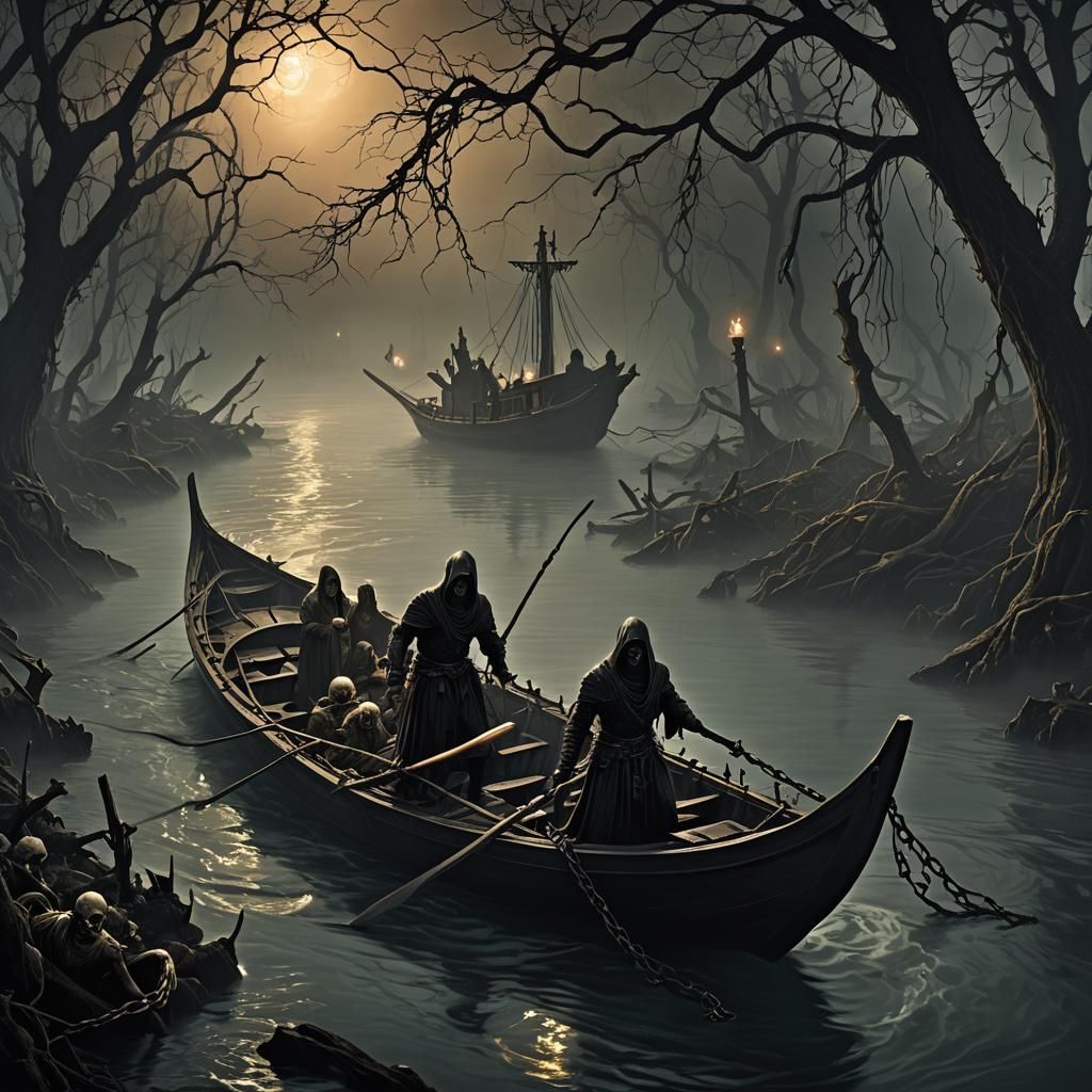 River Styx: Souls and Bioluminescence in Surreal Art