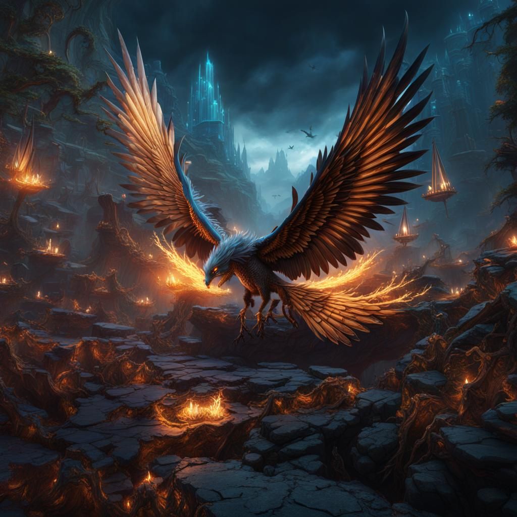 Fantastical Broken Wings in Detailed Matte Painting