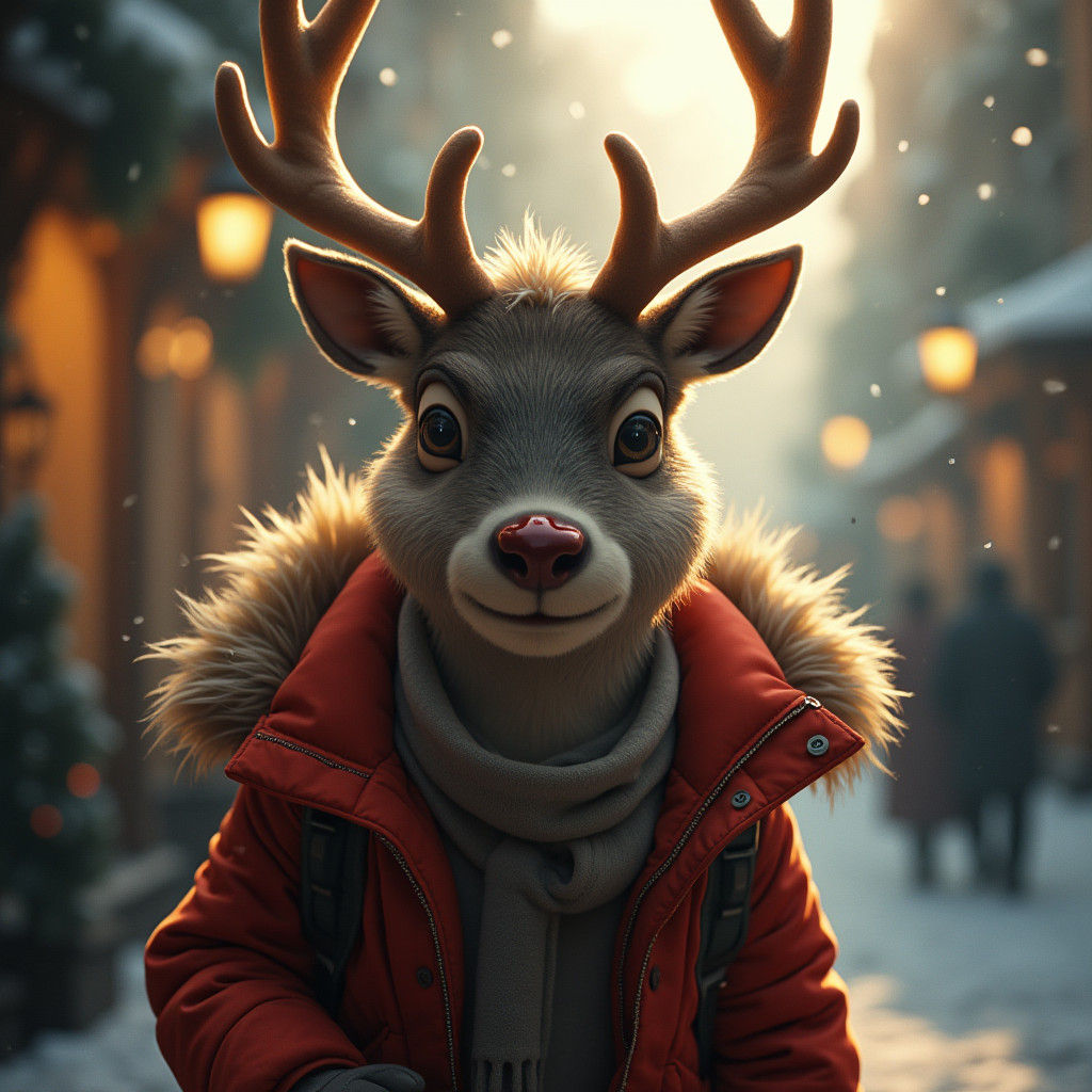 Reindeer Agent on a Mission: Manga Anime Style