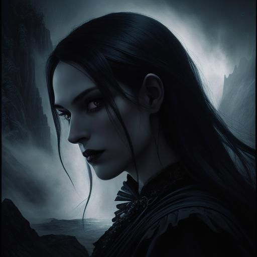 Dracula Double Exposure Portrait in Dark Fantasy Style