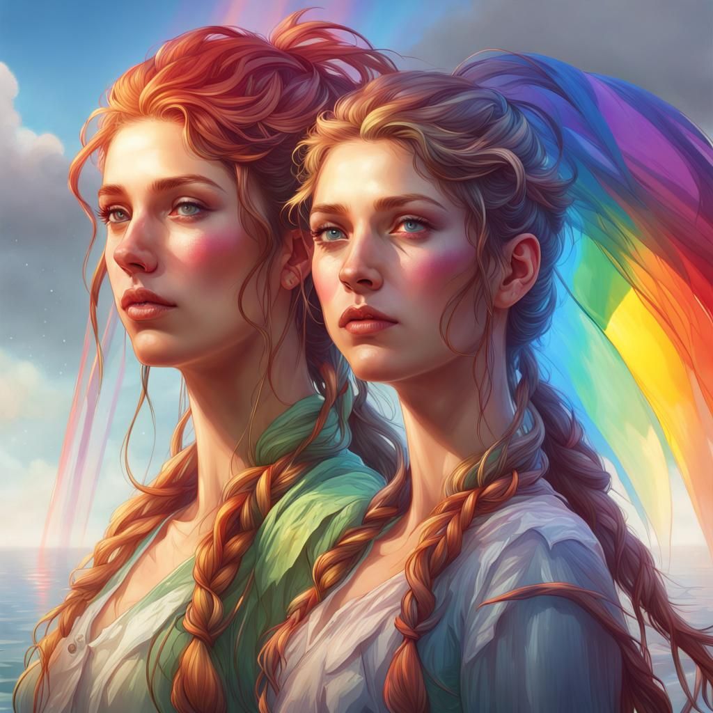 LESBIAN GEMINI TWINS FOR PRIDE MONTH I KNOW ITS REALLY LATE IDC THO