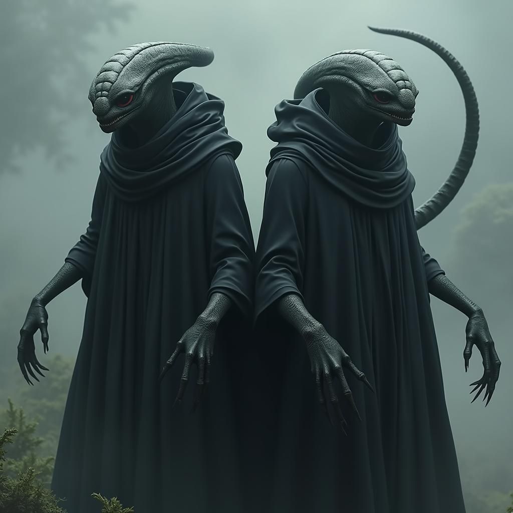 Ethereal Grey Aliens in Dark Fantasy Style