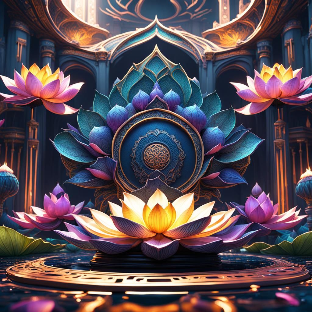 Colorful Lotus Fantasy Concept Art