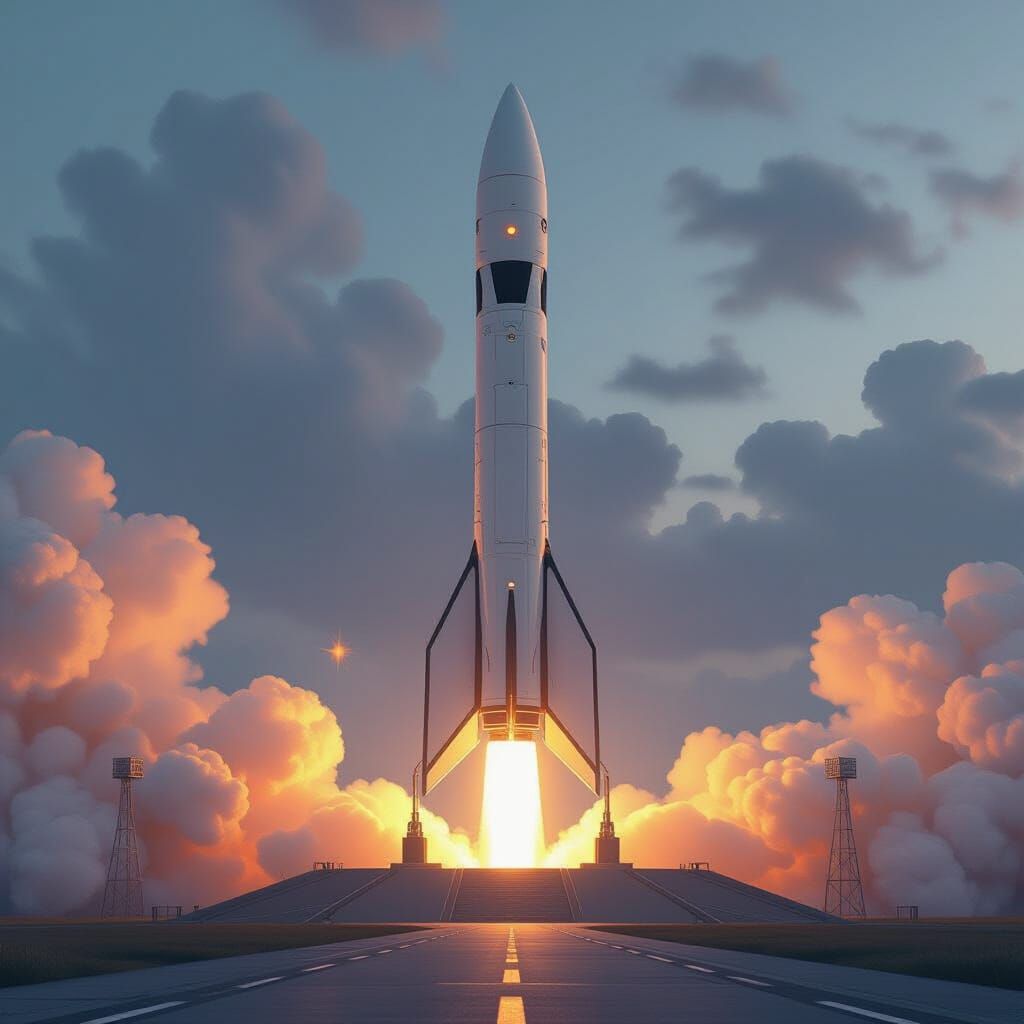 Starship Launch Complex: Futuristic Industrial Design