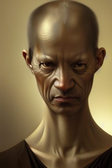 Greed Personified: Ornate Portrait in Bosch Style