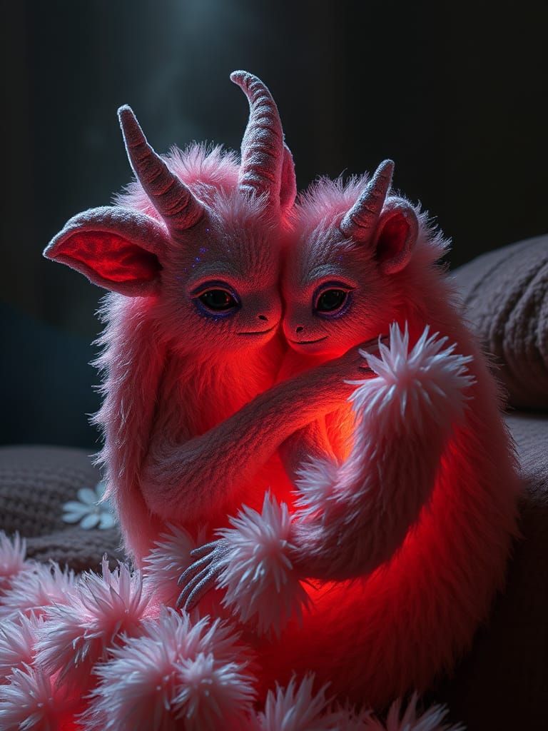 Surreal Steampunk Entities Barking at Shadows