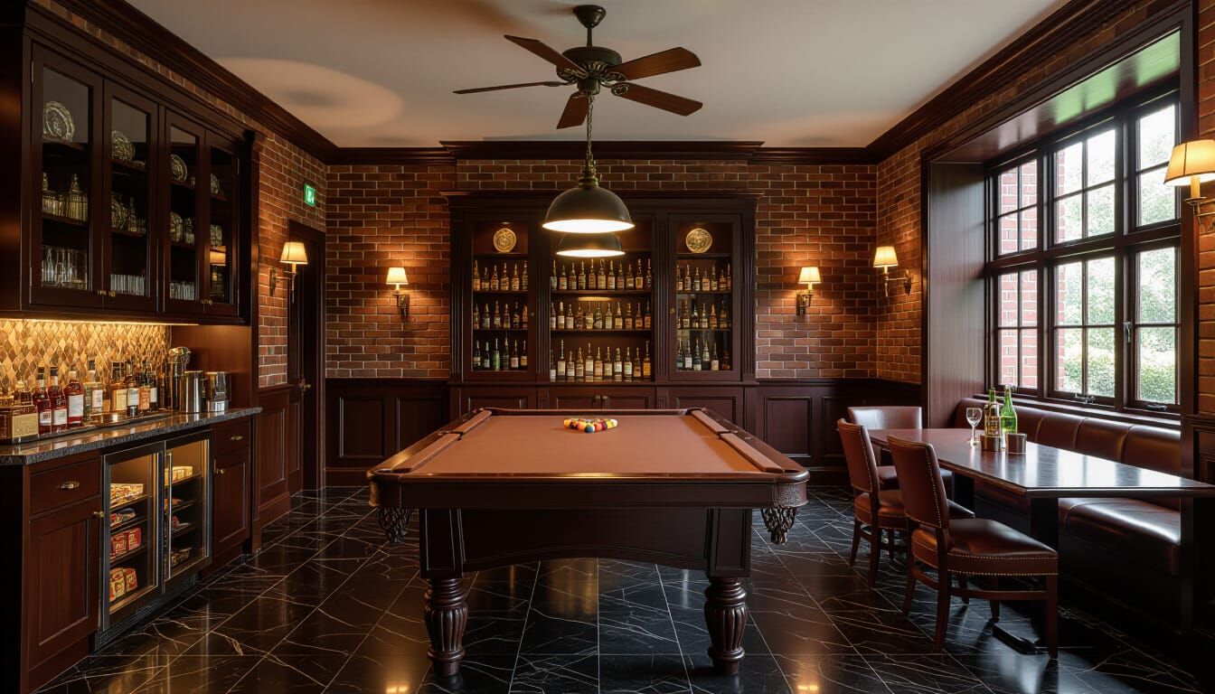 Victorian Billiards Room with Smeg Fridge