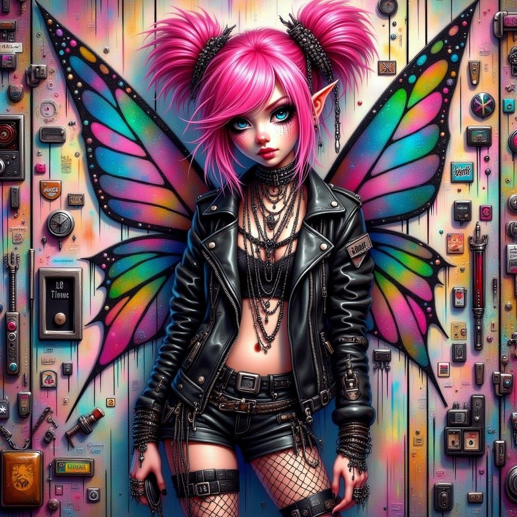 Punky Pixie with Attitude in Manga-Inspired Style