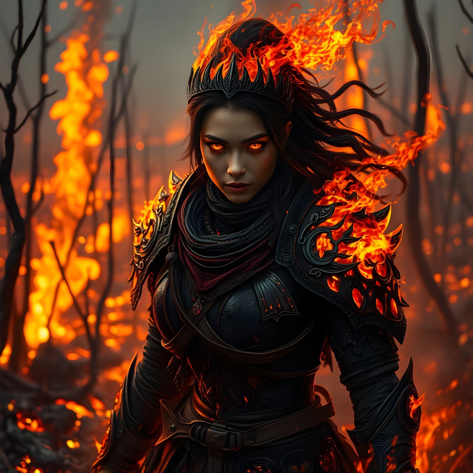 Epic Charcoal Warrior Emerges from Lava in Stunning Digital ...