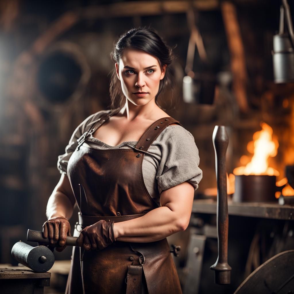 Fantasy Dwarf Blacksmith with Hammer