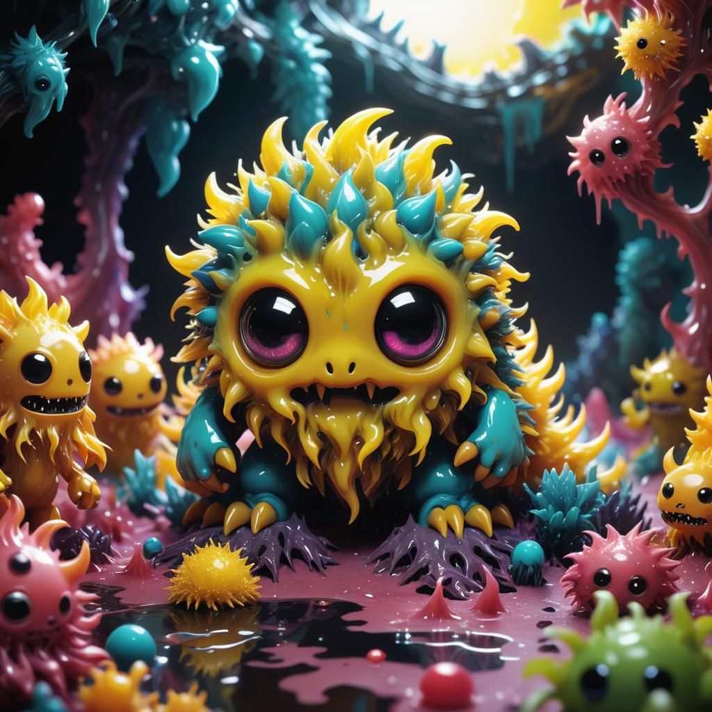 Chibi Monsters in Wax World Concept Art