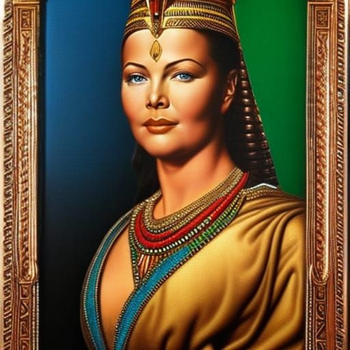 Gene Tierney as Art Nouveau Egyptian Revival Portrait