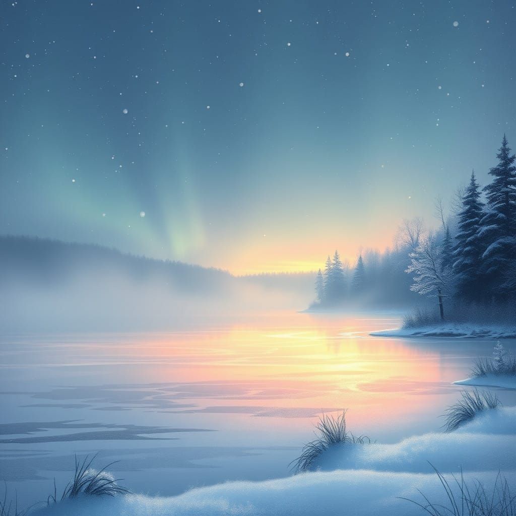 Peaceful Christian Winter Landscape in Dreamy Realism