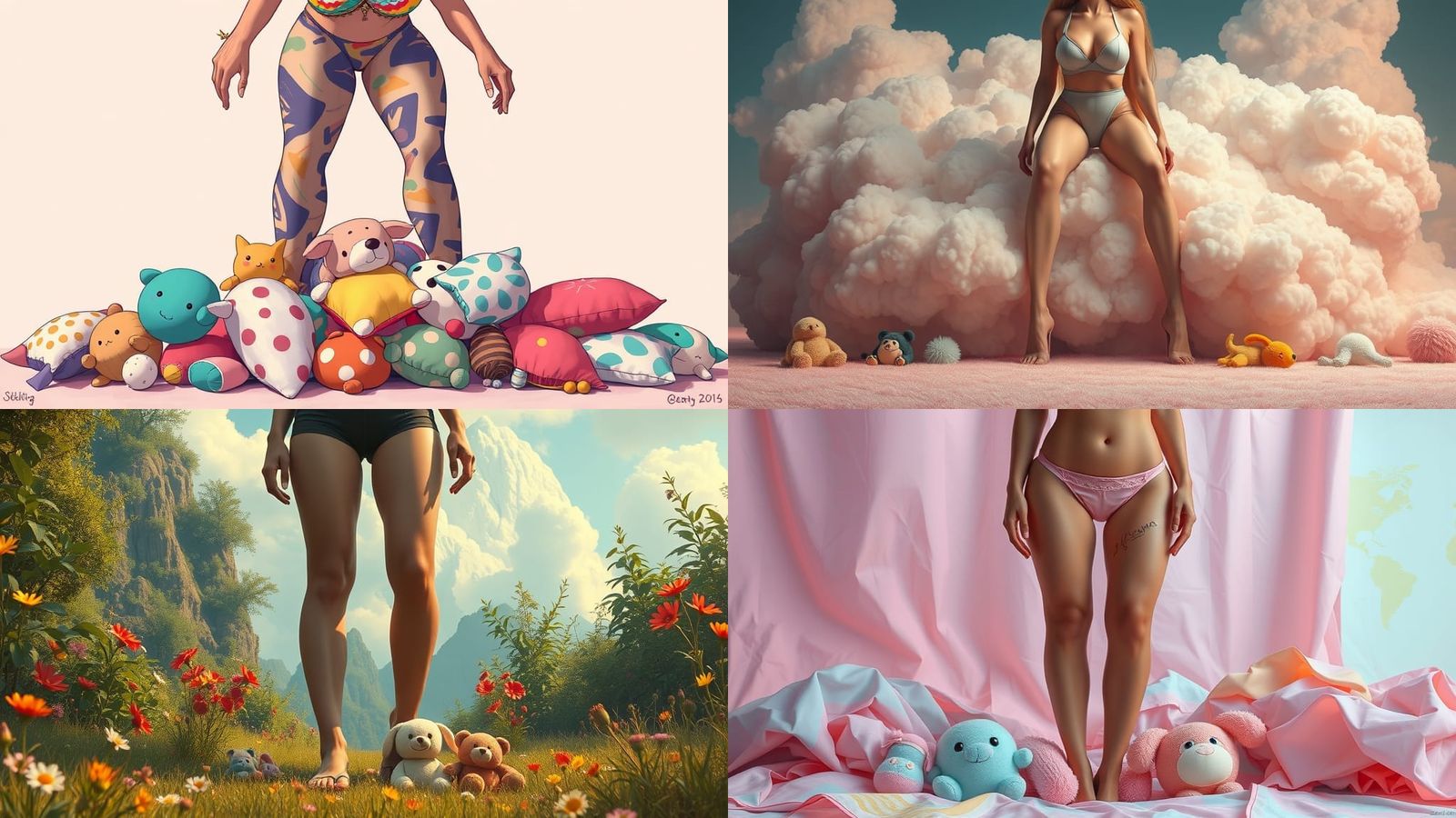 Giant Amazonian Goddess Crushing Soft Terrain