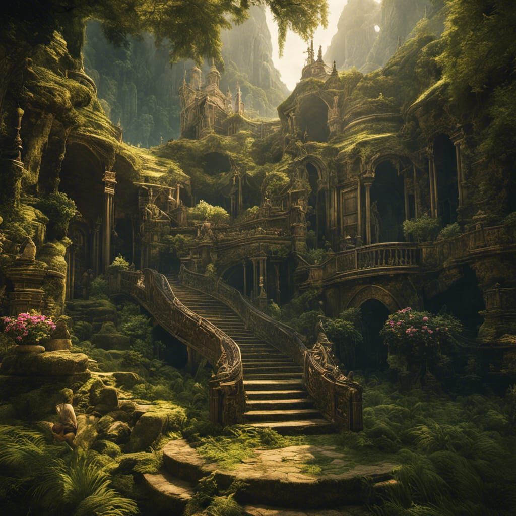 Ancient,  overgrown, abandoned, city