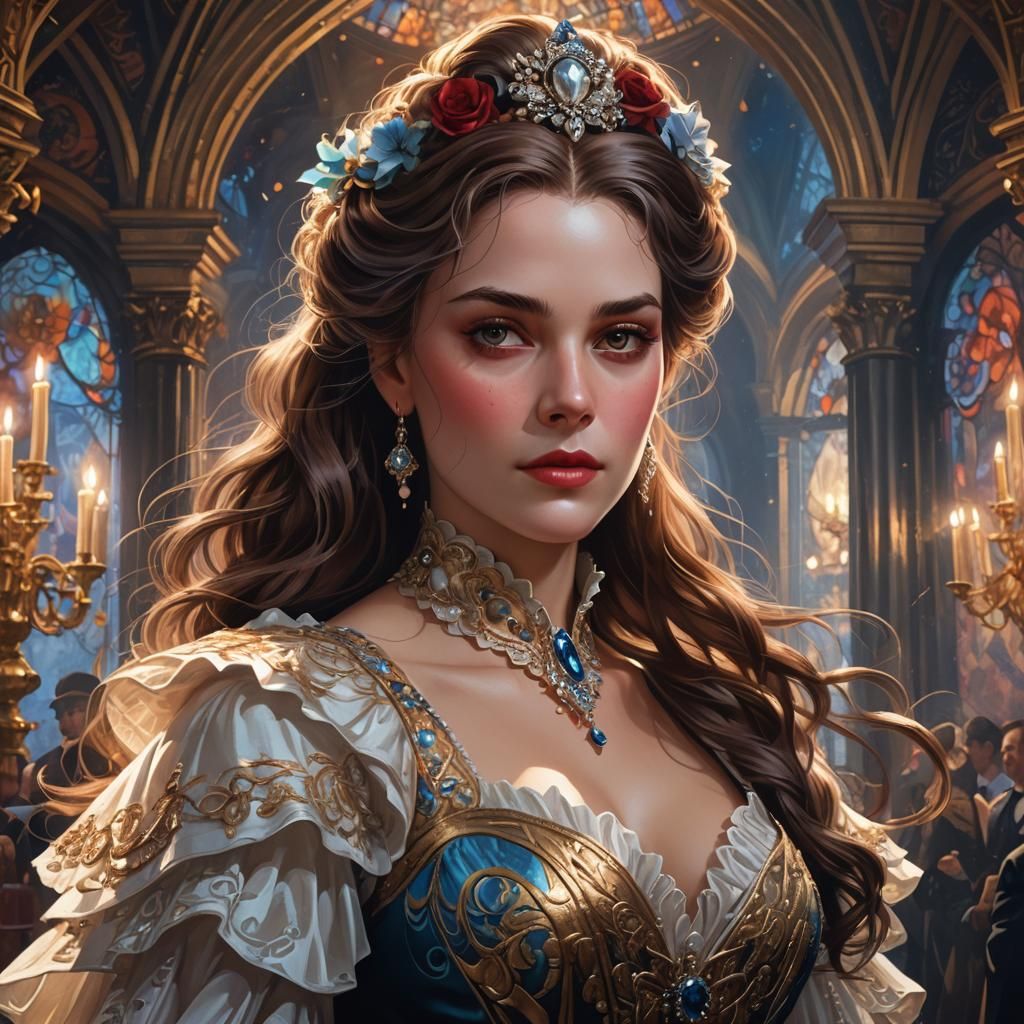 Penelope Featherington as Phantom, Art Nouveau Portrait