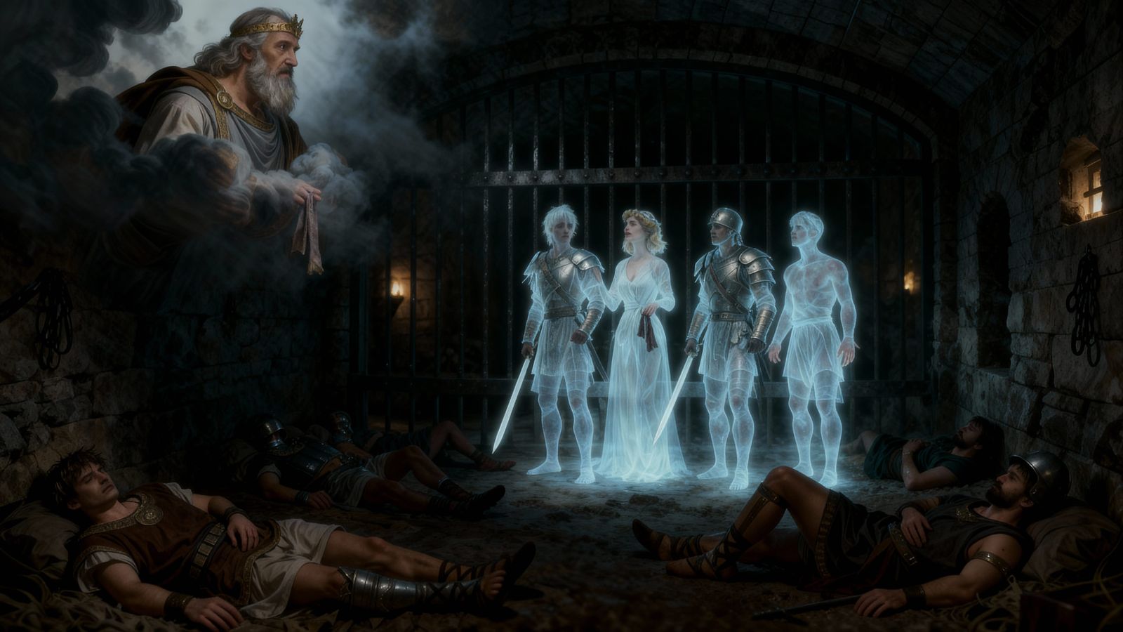 Ethereal Ghosts Plead with Jupiter in Ancient Briton Prison