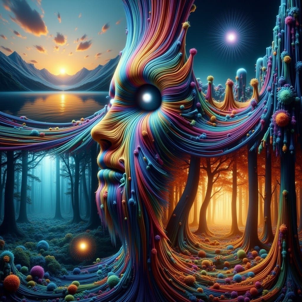 Abstract Face Collage in Kaleidofuzz Style