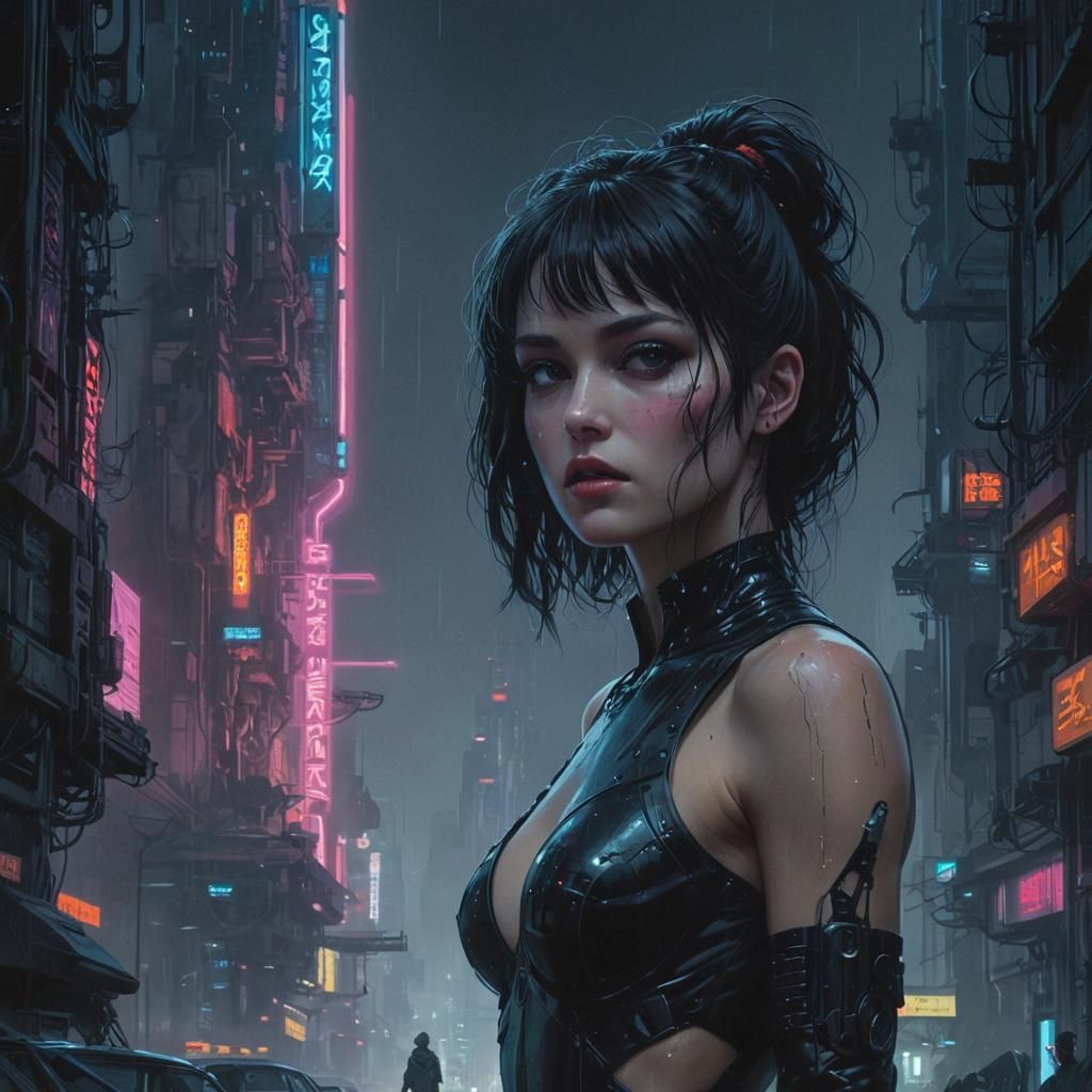 Dark Gothic Sci-Fi Cityscape in Druillet Style