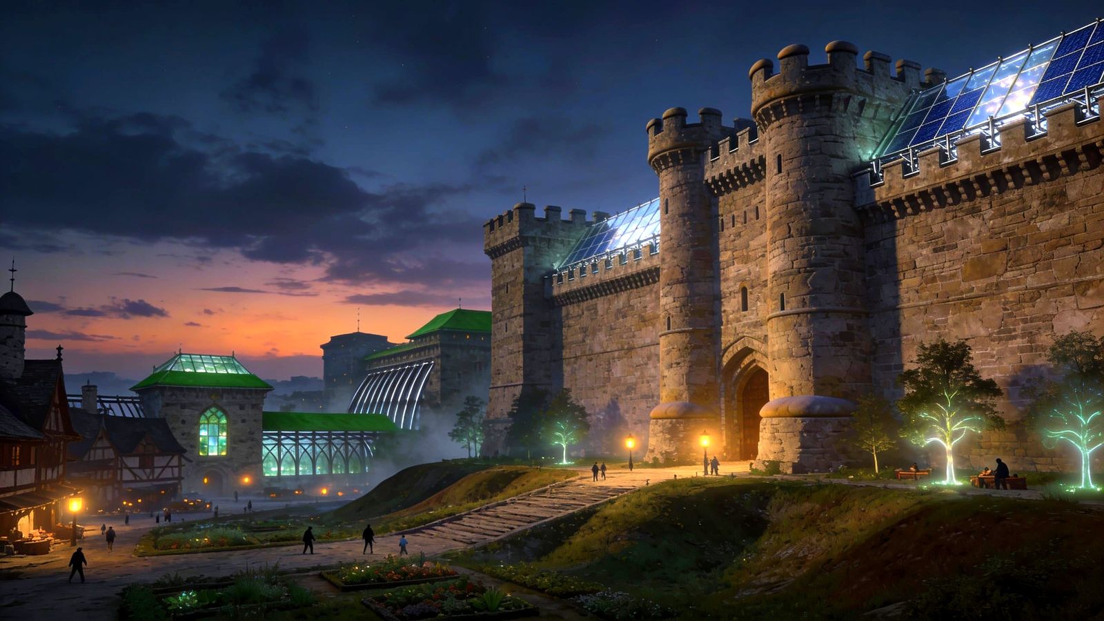 Ironwood Keep at Dusk Hyperrealism Panorama