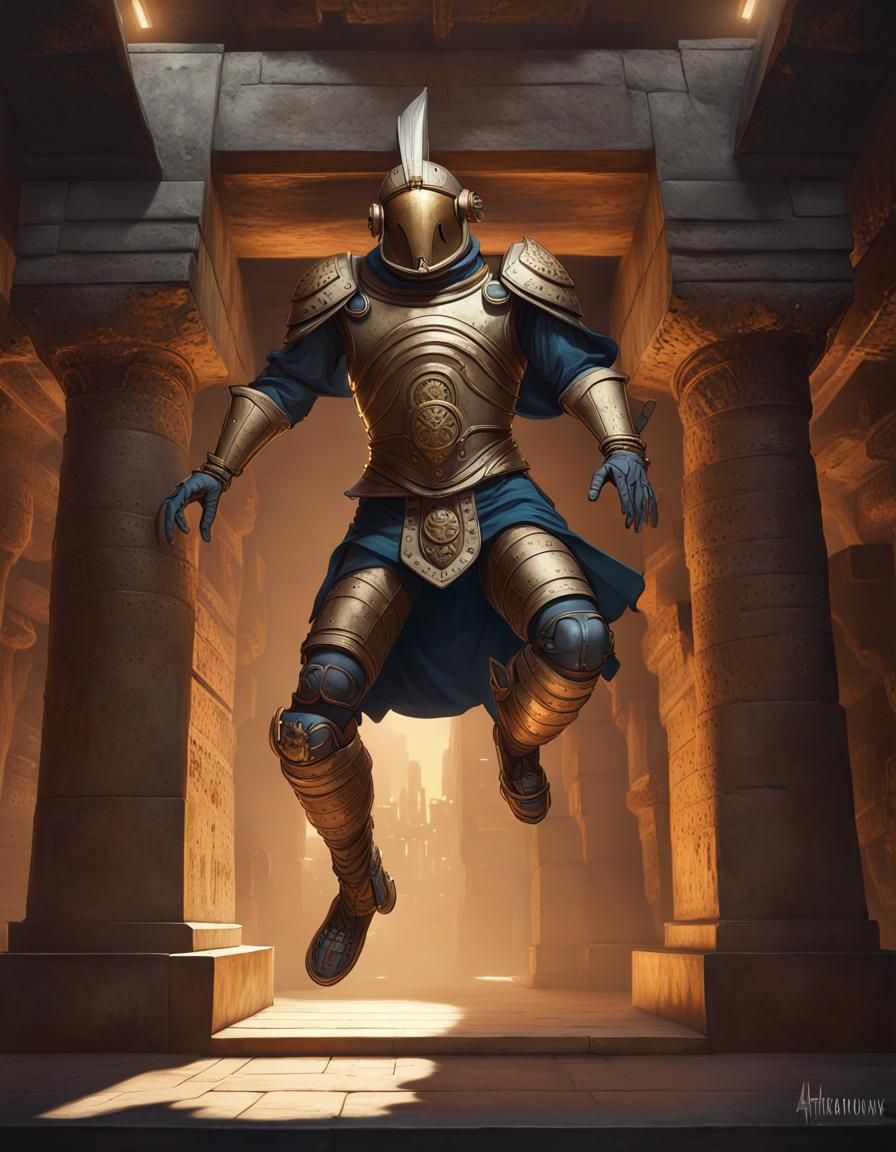 Steampunk Knight Descends into Ancient Dungeon