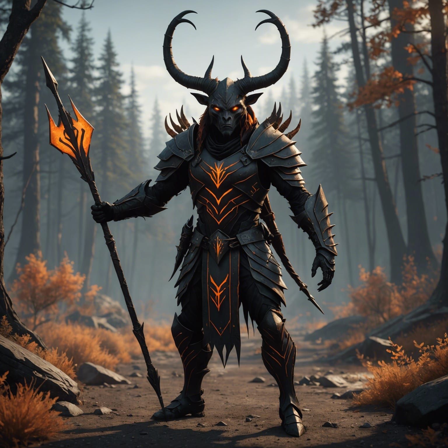 Detailed Matte Painting of Shadow Creature