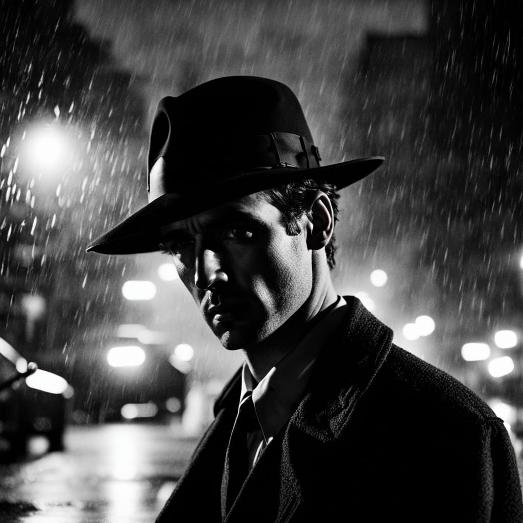 Suspicious Man in Shadows: Film Noir Style
