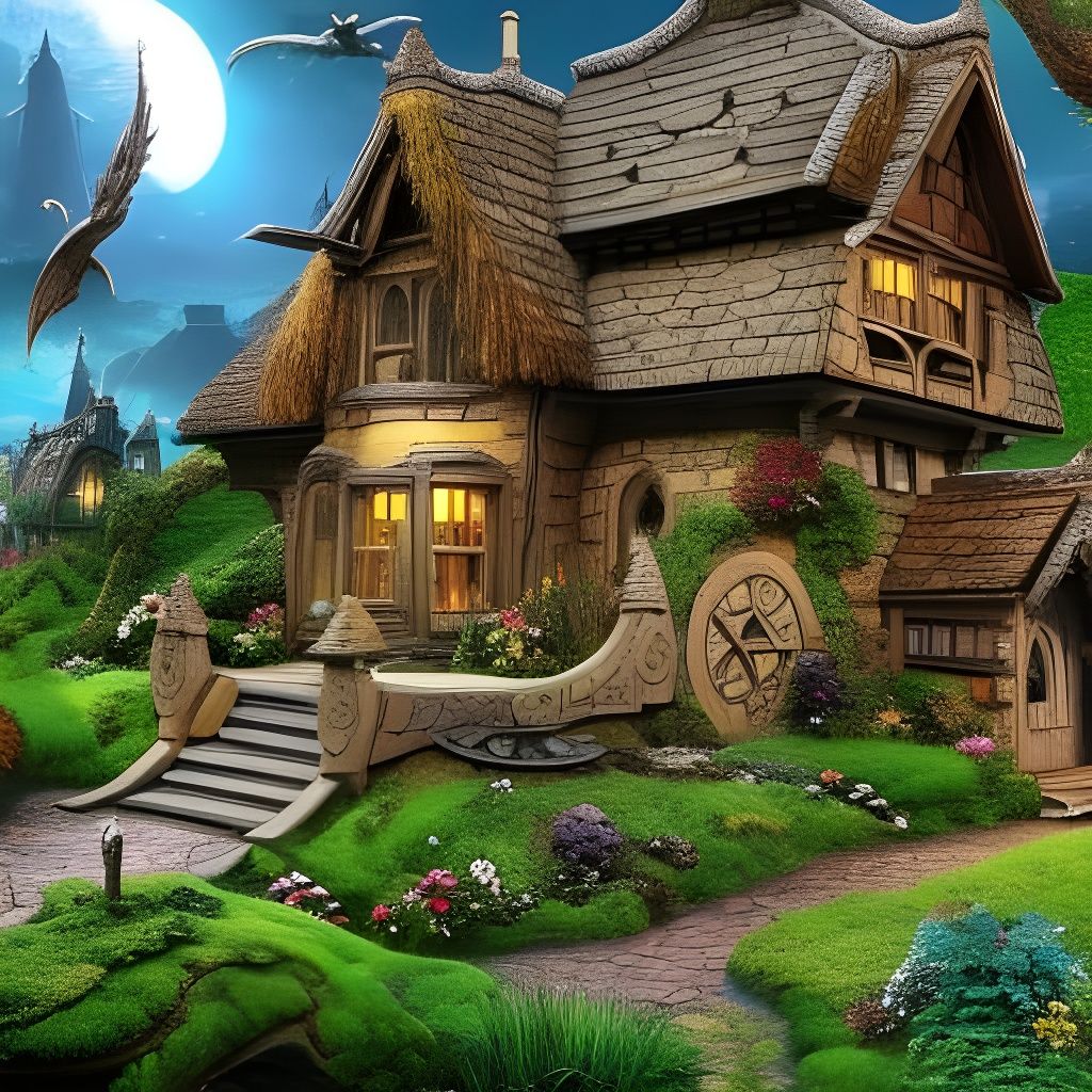 Enchanting Witch's Cottage in a Mystical Forest