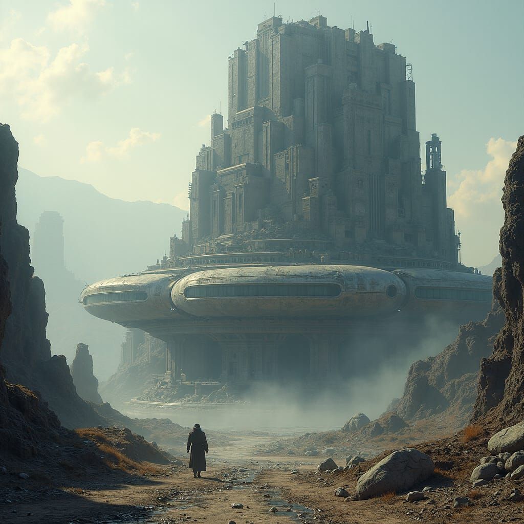 Sci-Fi City Inside a Giant Building