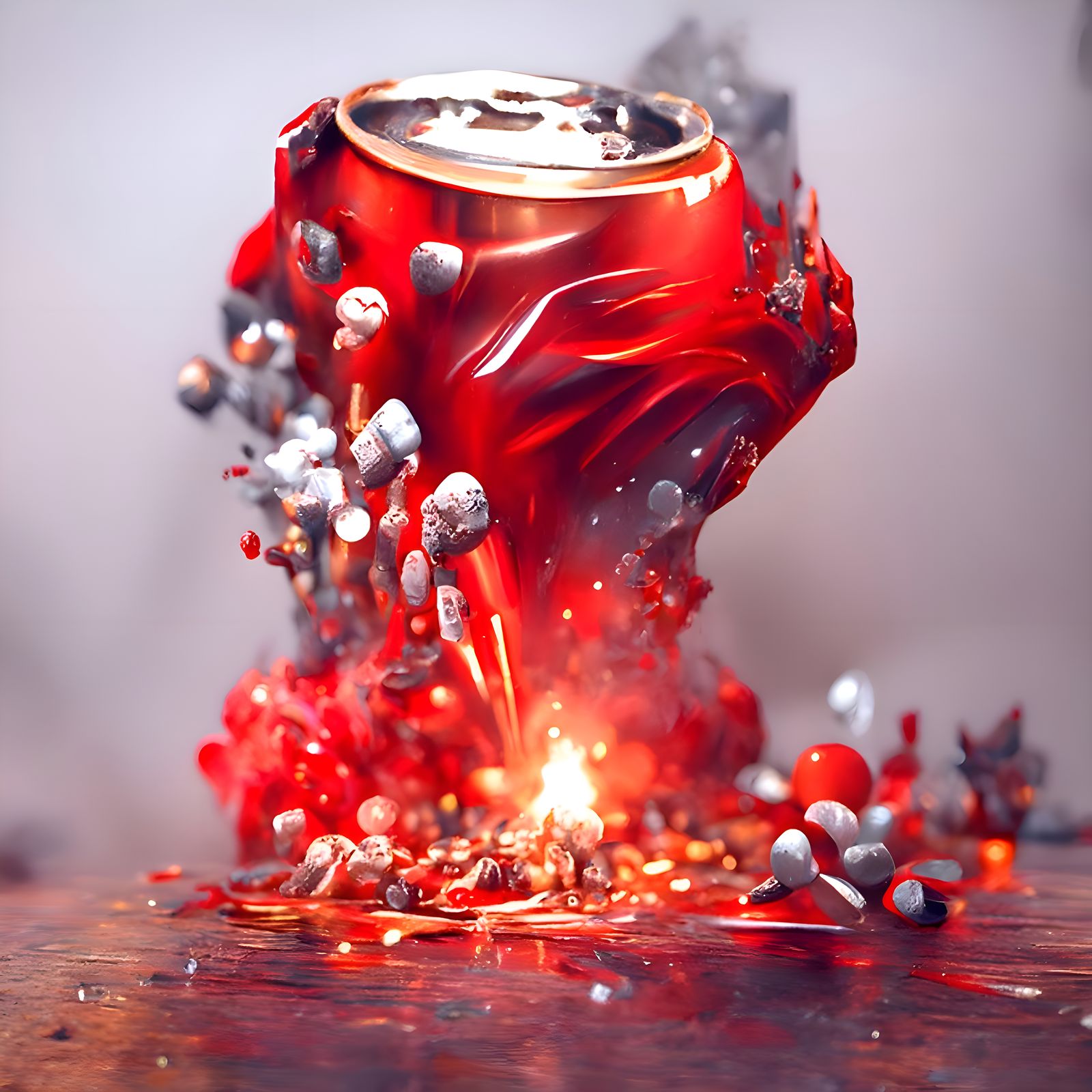 Exploding Coca-Cola Can Still Life