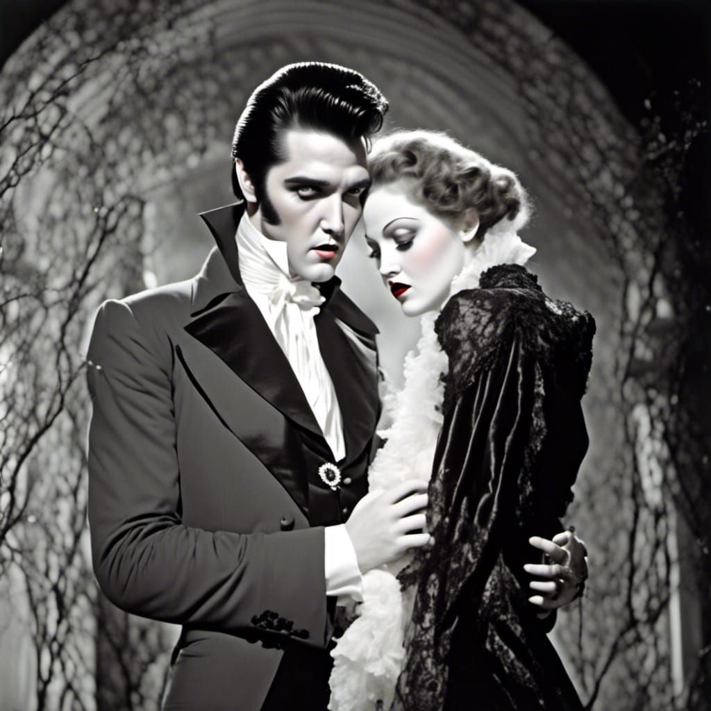 Elvis Presley as Dracula in Gothic Film Noir