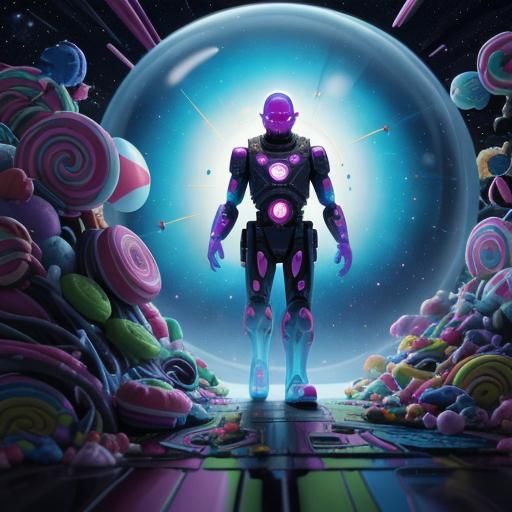 Candy Art Scene from Sci-Fi Movie