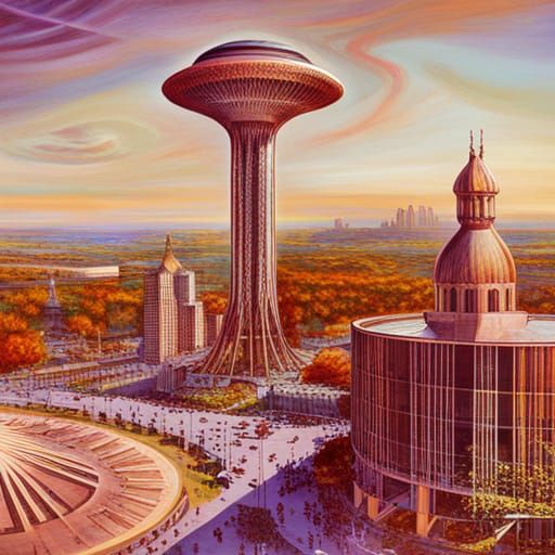 Astral UFO Towers Inspired by H.R. Giger in 8K