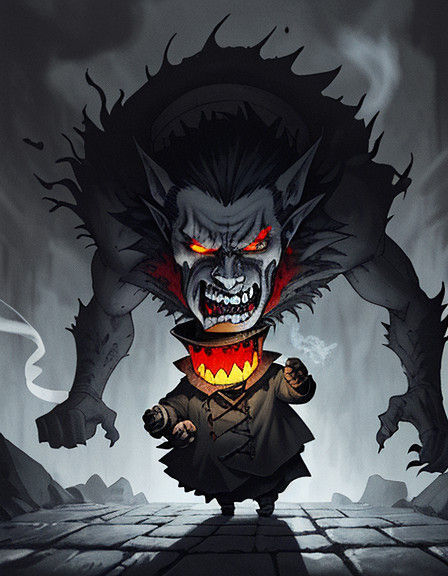 Eerie Snowman of Shadows in Dark Alley